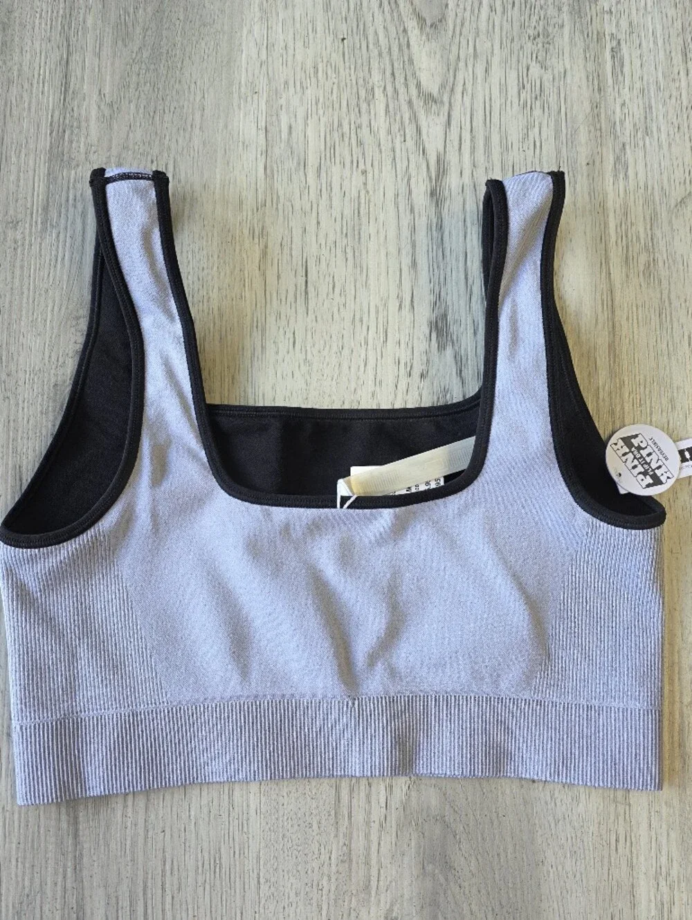 Victoria’s Secret PINK Flip It Bra Reversible Sports Bra Black Gray M NWT